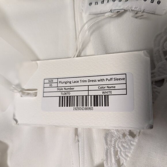 NWT endless rose White Lace Fit-and-Flare Mini Dress XS - Picture 10 of 11